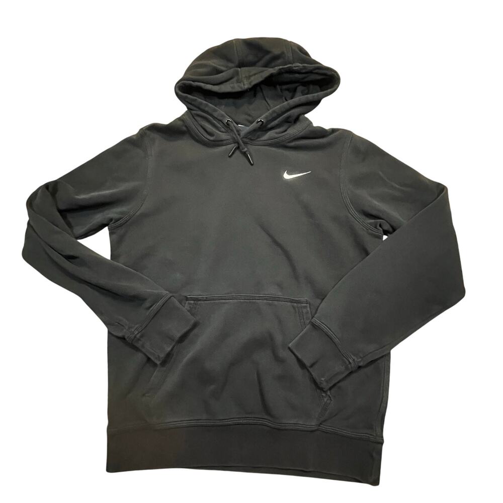 Nike Hoodie Mens S Black Swoosh‎ Pullover Athletic Streetwear Minimalist